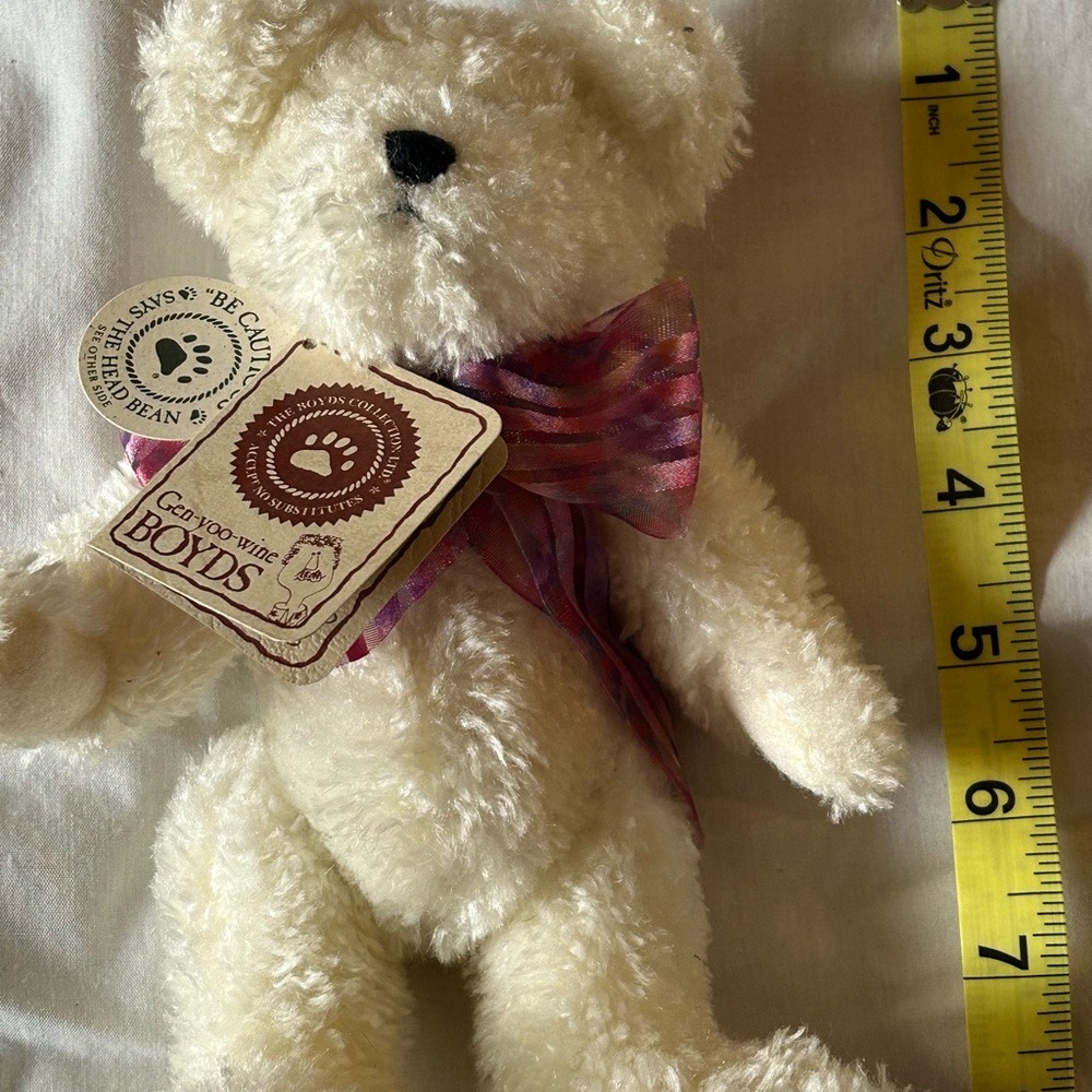 Boyd’s Bear Amy Lynn Flutterfoot Cream Teddy Bear with Pink Bow